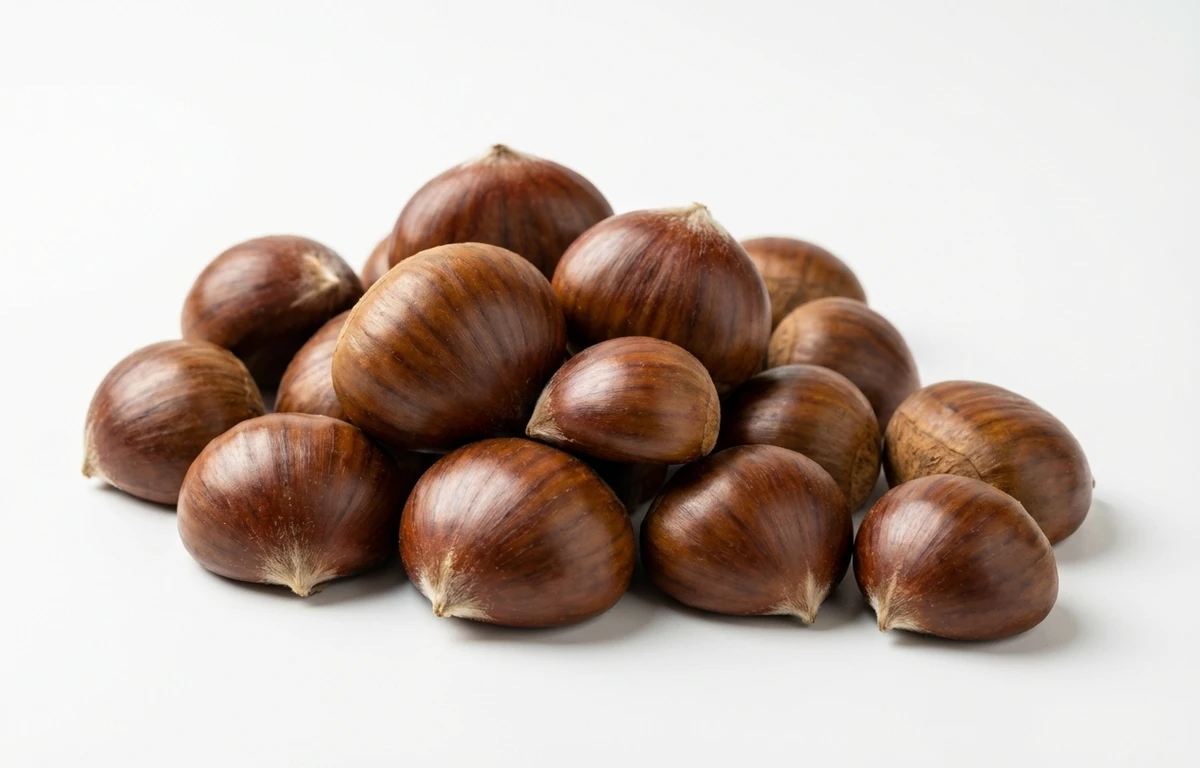 raw unpeeled european chestnut