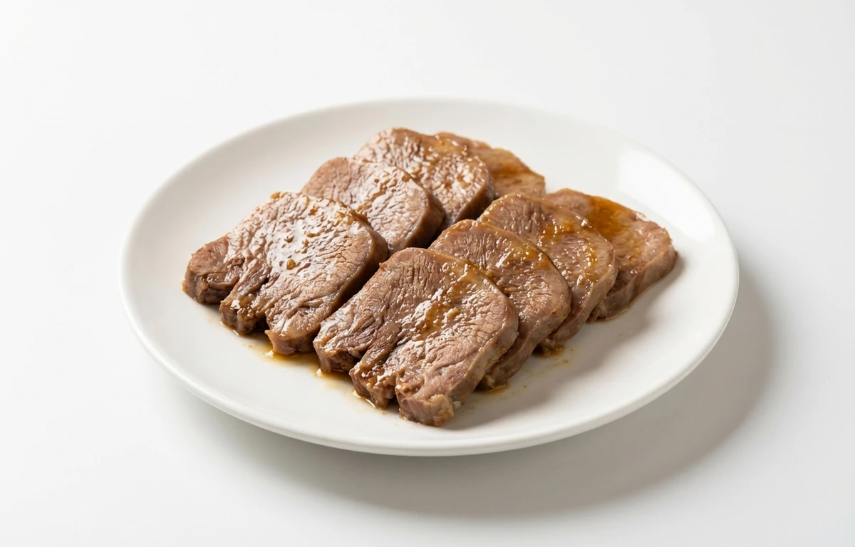 cooked soaked and simmered lamb tongue
