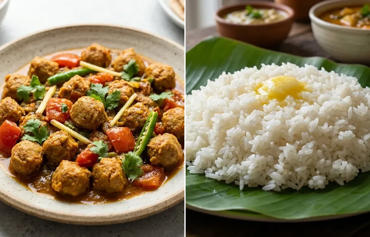 5-Ingredient Soya Curry with Steamed Rice