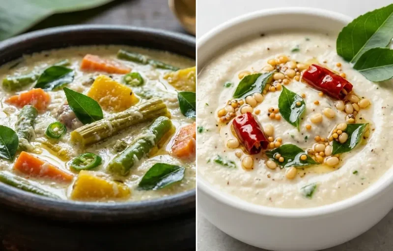 Adai with Avial and Coconut Chutney