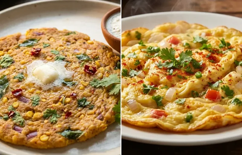 Adai with Masala Omelette