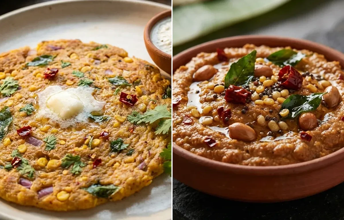 Adai with Peanut Chutney