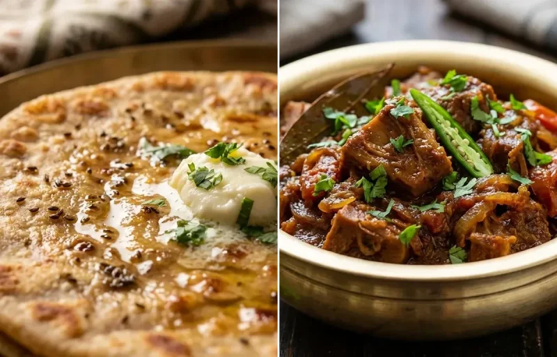 Ajwain Paratha with Kathal ki Sabzi