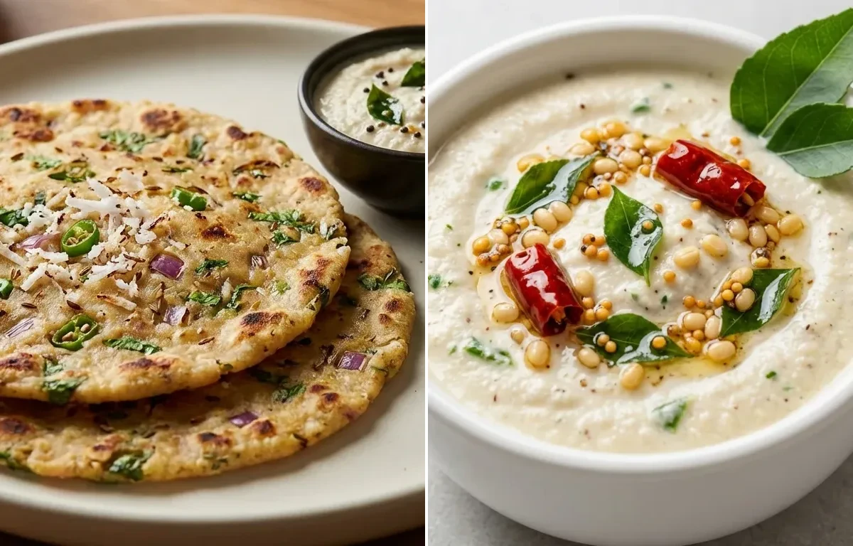 Akki Roti with Coconut Chutney