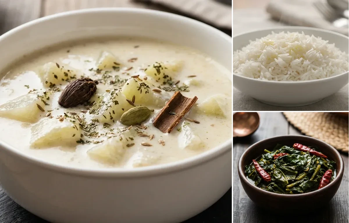 Al Yakhni with Steamed Basmati Rice and Haak Saag