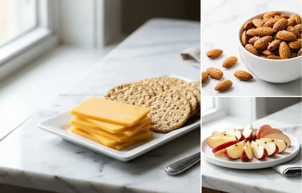 Almonds with Cheddar with Whole Grain Crackers