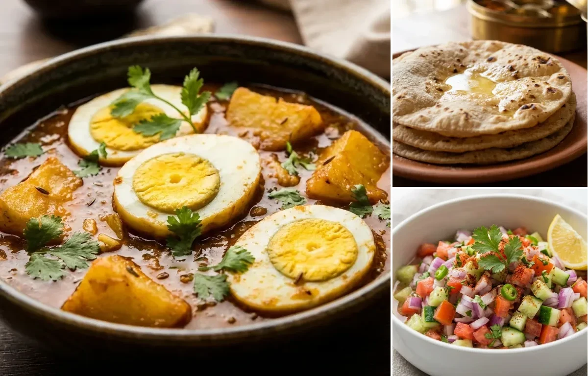 Aloo Anda Curry with Roti