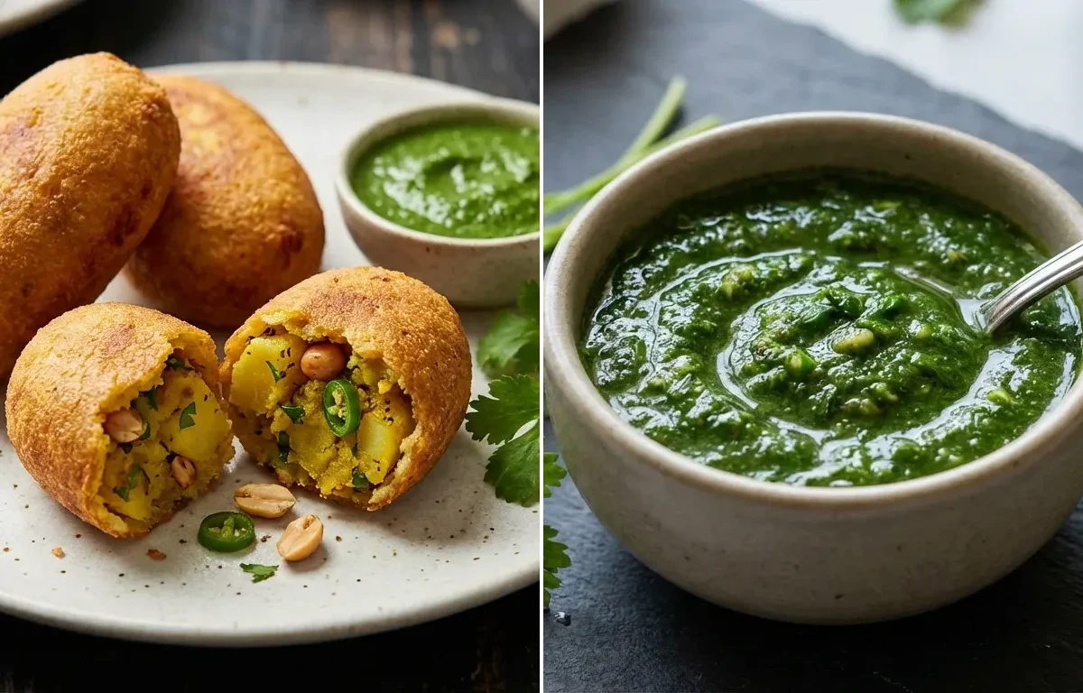 Aloo Chop with Coriander Mint Chutney