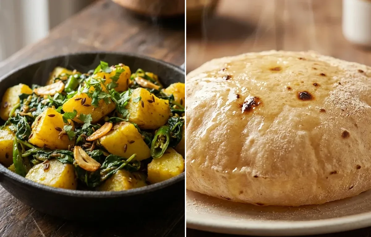 Aloo Methi Sabzi with Phulka