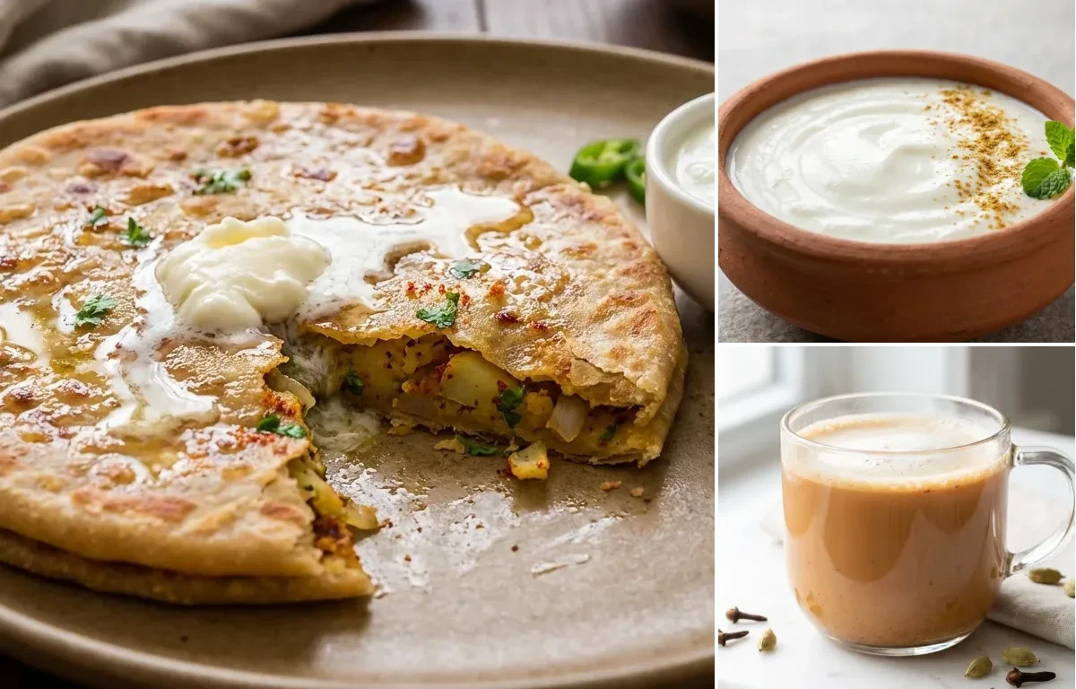 Aloo Paratha with Dahi with Masala Chai
