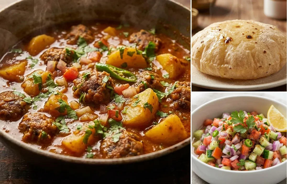 Aloo Wadiyan with Phulka