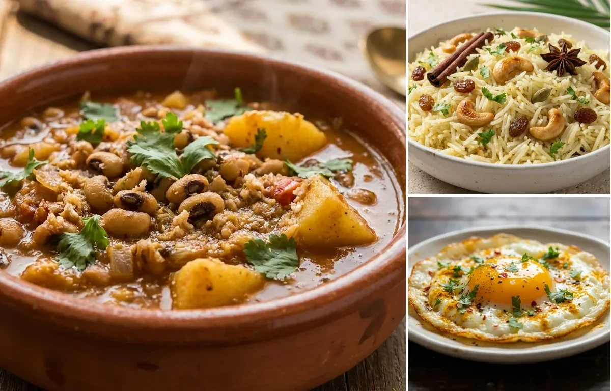 Alsande Tonak with Goan Coconut Rice and Fried Egg