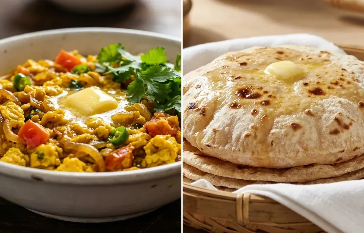 Amritsari Egg Bhurji with Tawa Roti