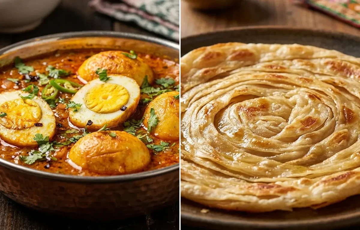 Amritsari Egg Curry with Laccha Paratha