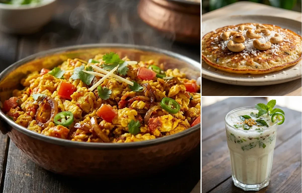 Anda Bhurji with Goan Dodo and Masala Chaas