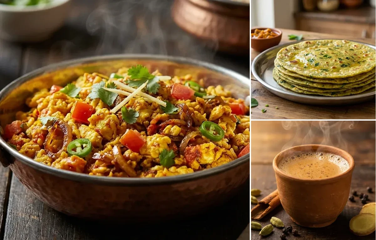 Anda Bhurji with Methi Thepla