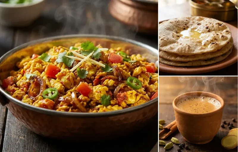 Anda Bhurji with Roti