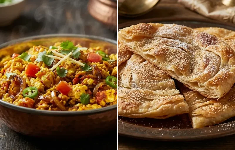 Anda Bhurji with Bakarkhani