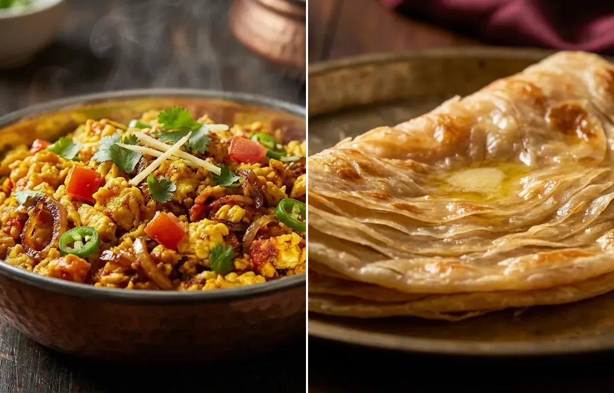 Anda Bhurji with Warqi Paratha