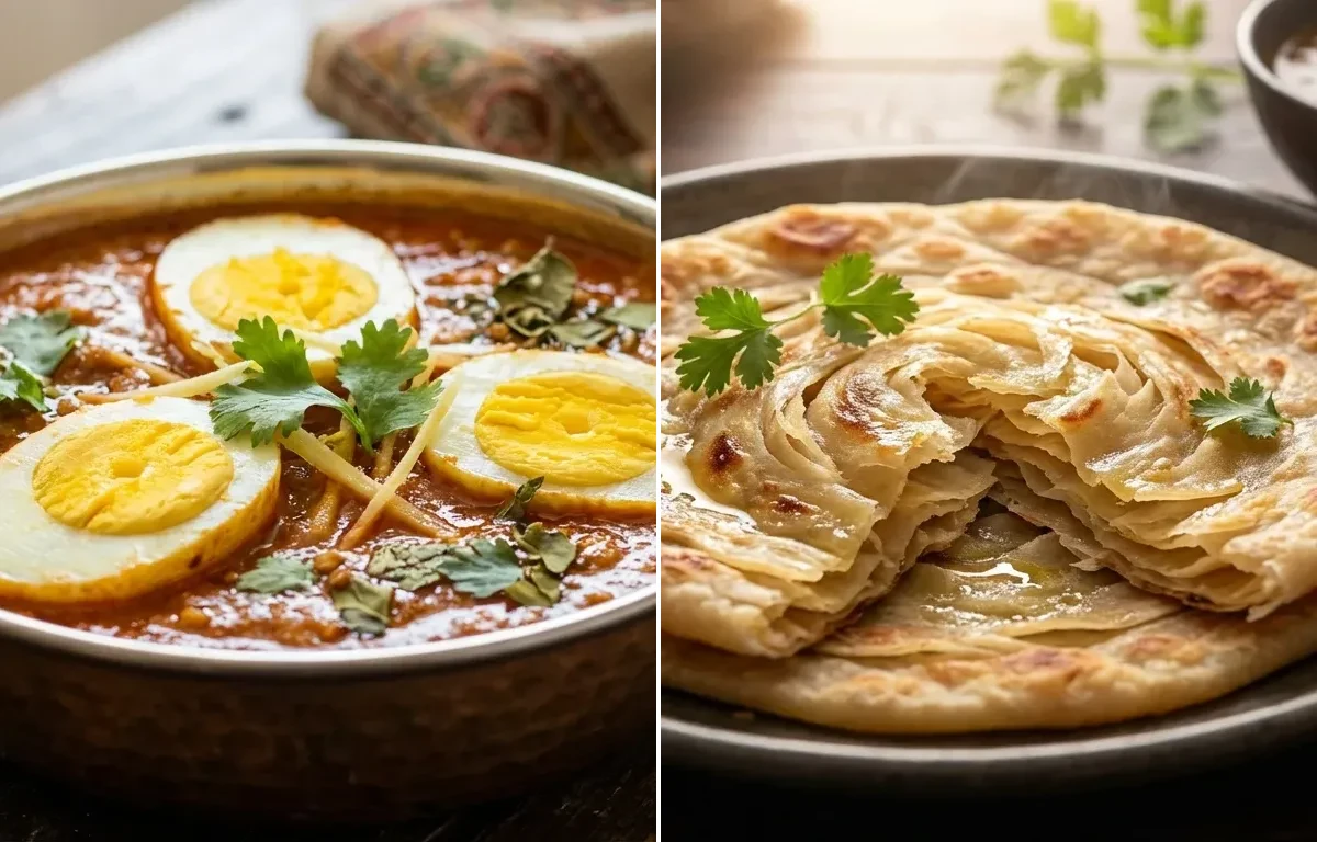 Anda Curry with Ulte Tawa Paratha