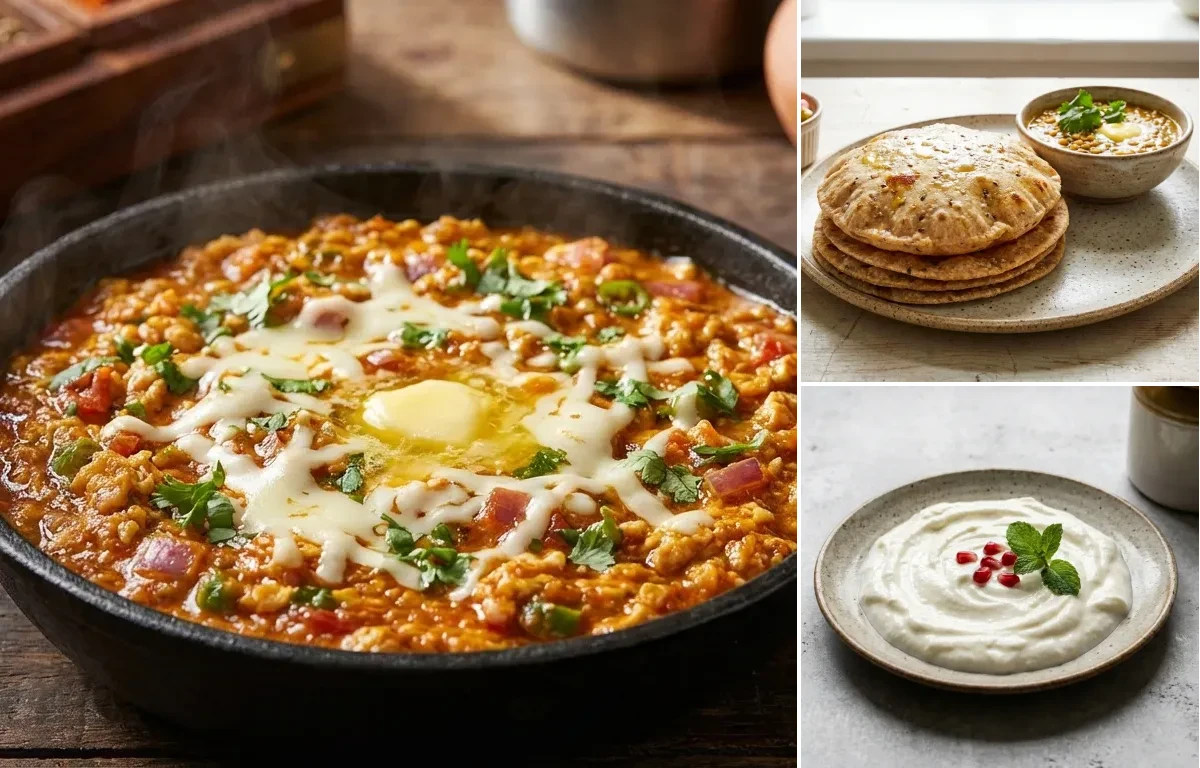 Anda Ghotala, Multigrain Roti and Plain Curd