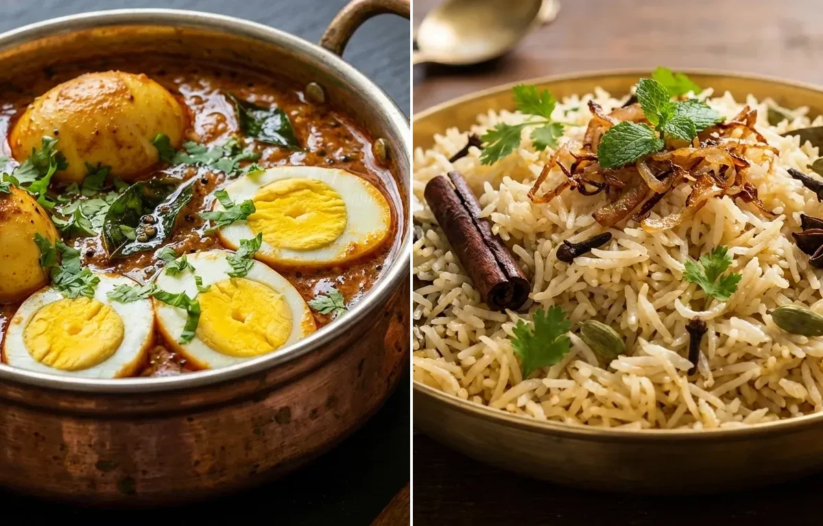 Anda ka Salan with Bagara Rice