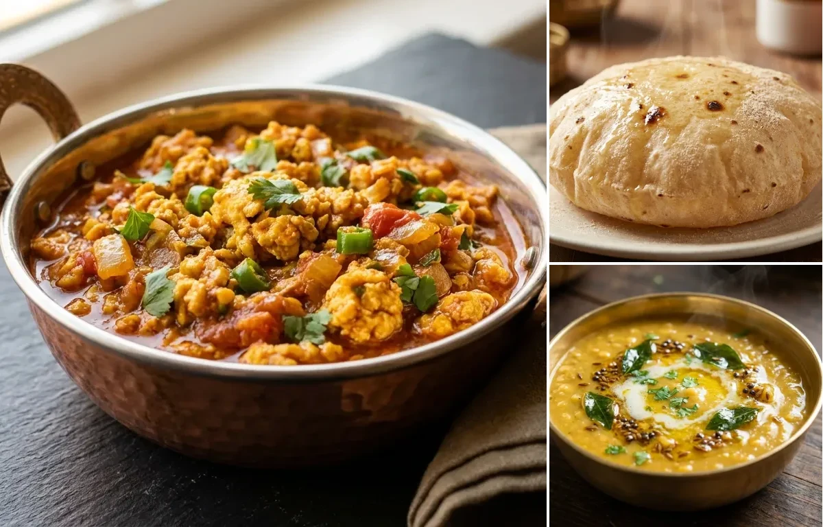 Anda Keema with Phulka and Dal Varaan