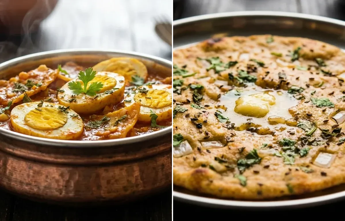 Anda Papad ki Sabzi with Missi Roti