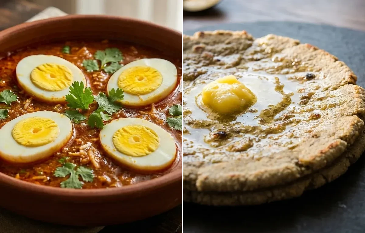 Anda Rassa with Bajra Bhakri