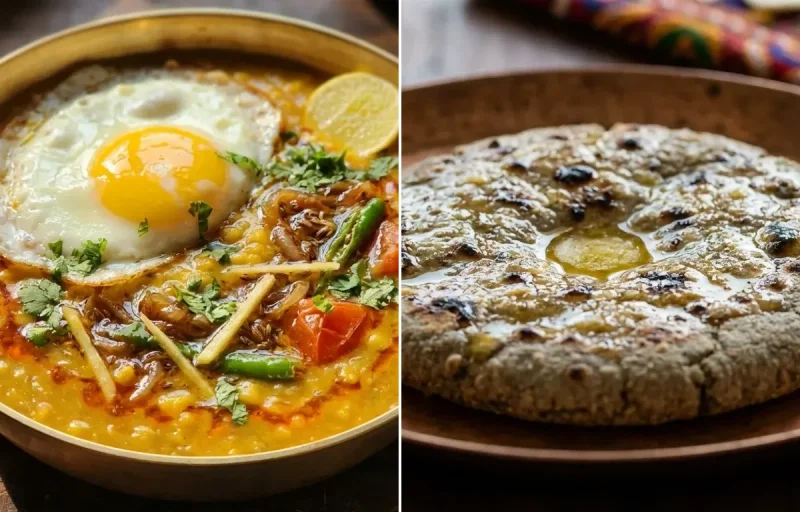 Anda Tadka Dal with Bajra Roti