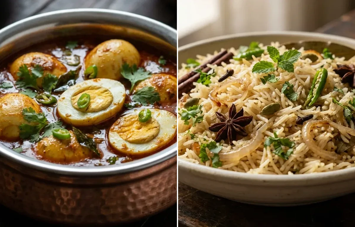 Ande ka Salan with Bagara Chawal