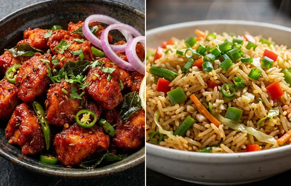 Andhra Chilli Chicken with Veg Fried Rice