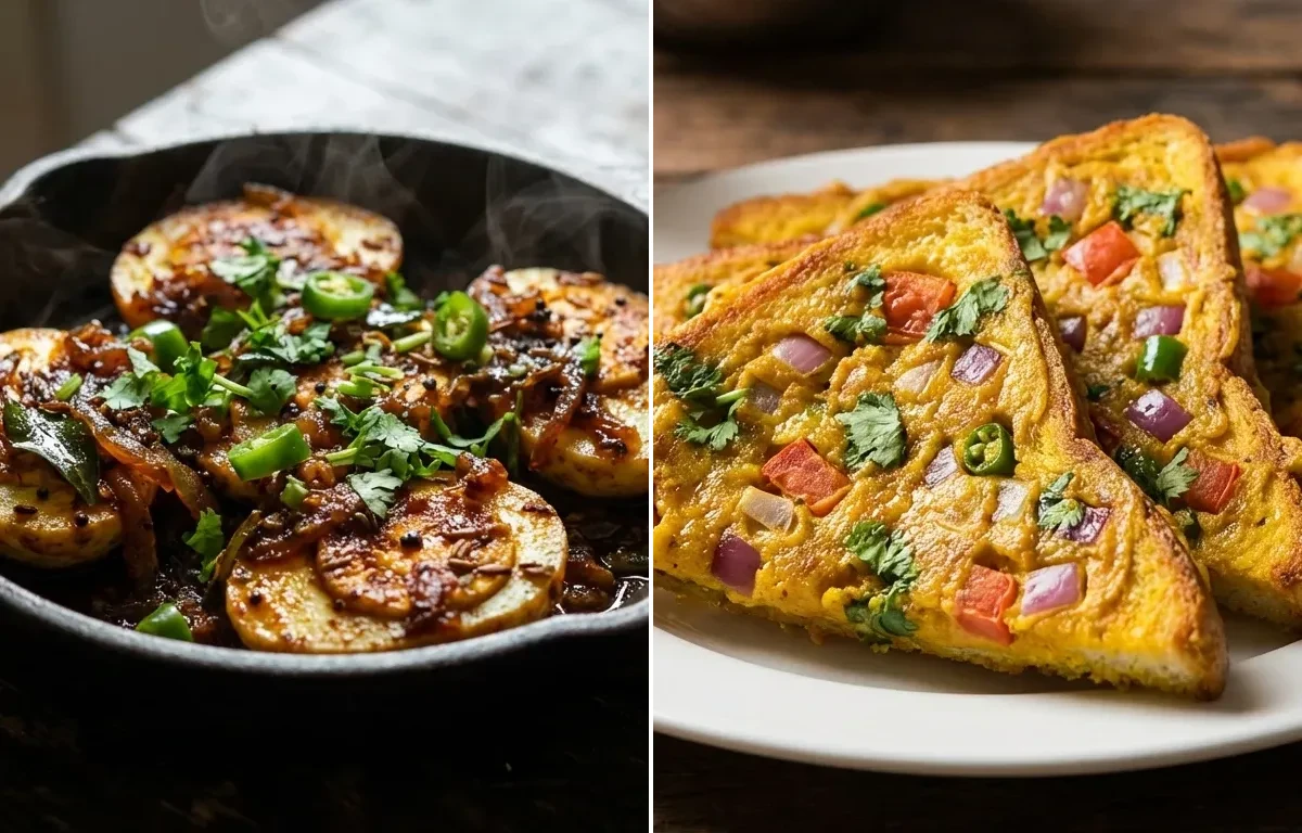 Andhra Egg Fry with Tawa Bread Toast