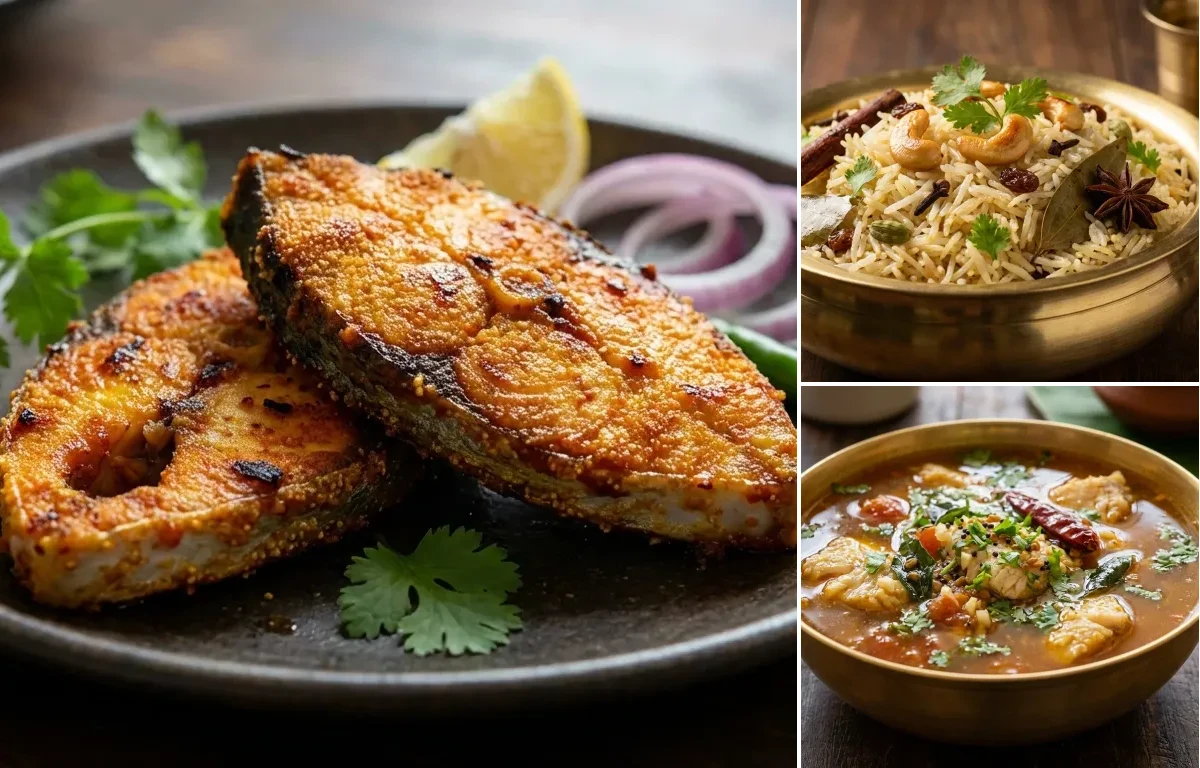 Anjal Tawa Fry with Ghee Rice and Fish Rasam