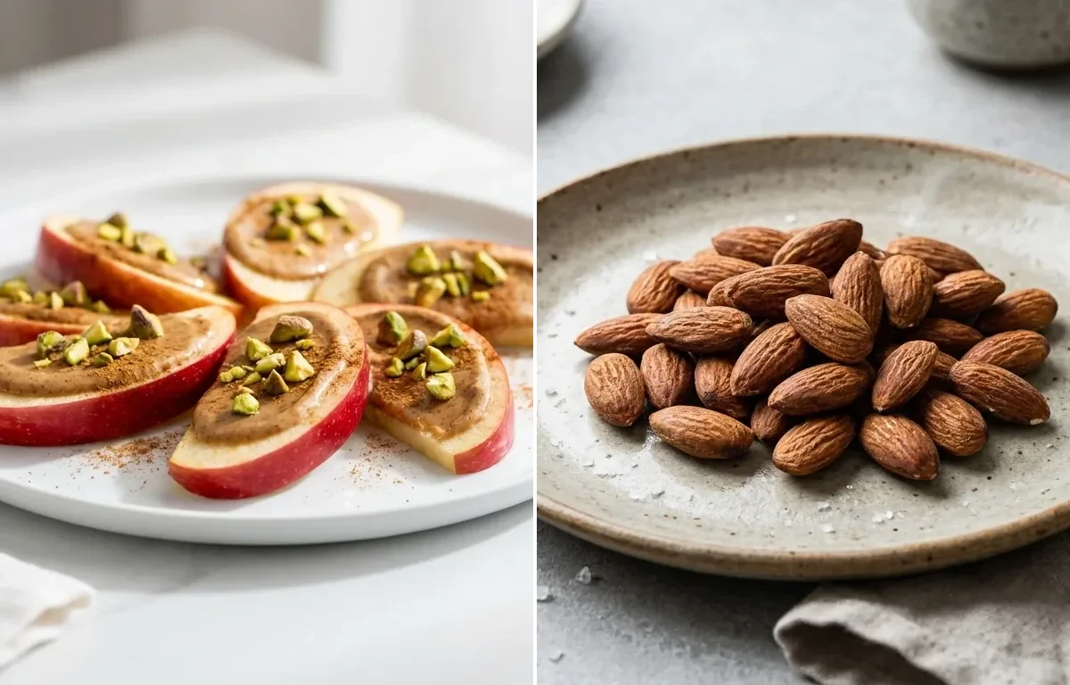 Apple with Almond Butter and Pistachios Prediabetes Low GL