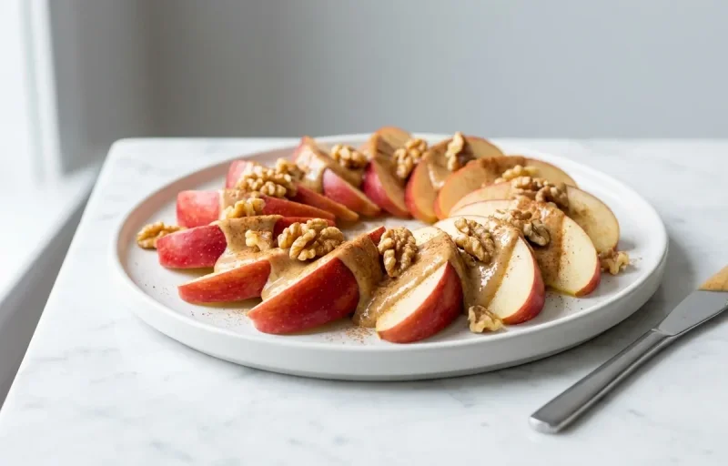 Apple with Almond Butter and Walnuts