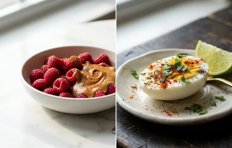 Apple with Almond Butter with Hard Boiled Egg