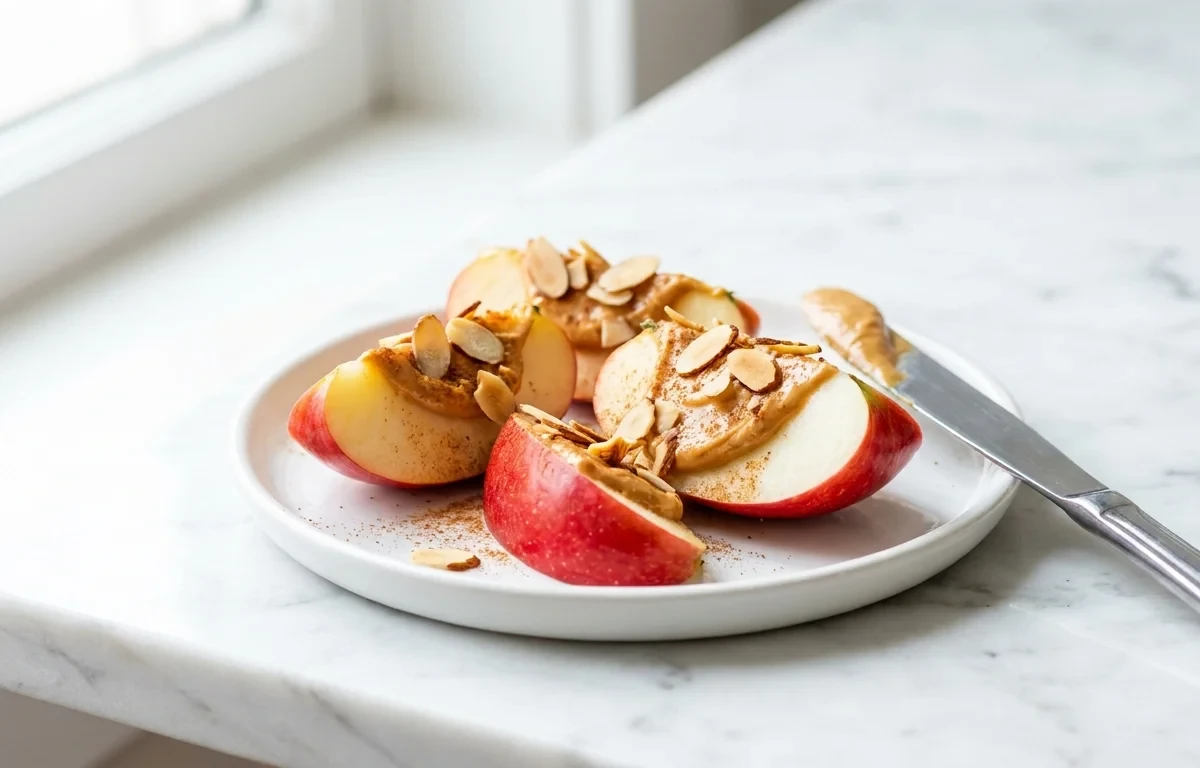 Apple with Peanut Butter and Almonds High Cholesterol LDL