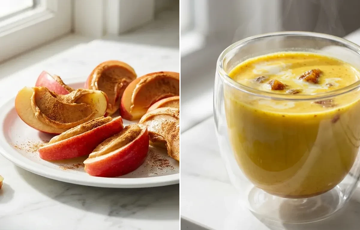 Apple with Peanut Butter with Milk