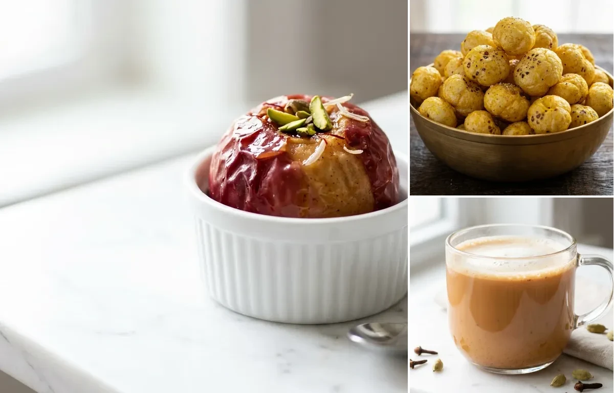 Apple with Roasted Makhana with Masala Chai