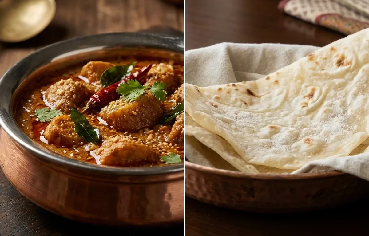 Arbi ka Salan with Roomali Roti