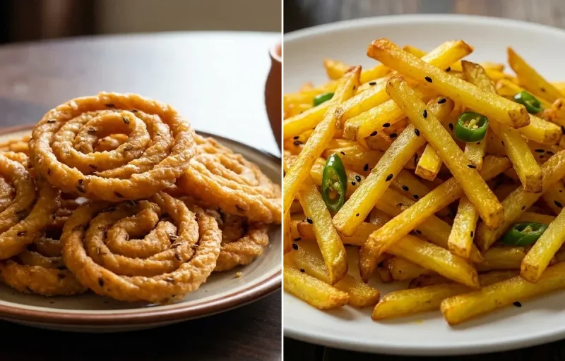 Atta Chakuli with Aloo Bhaja