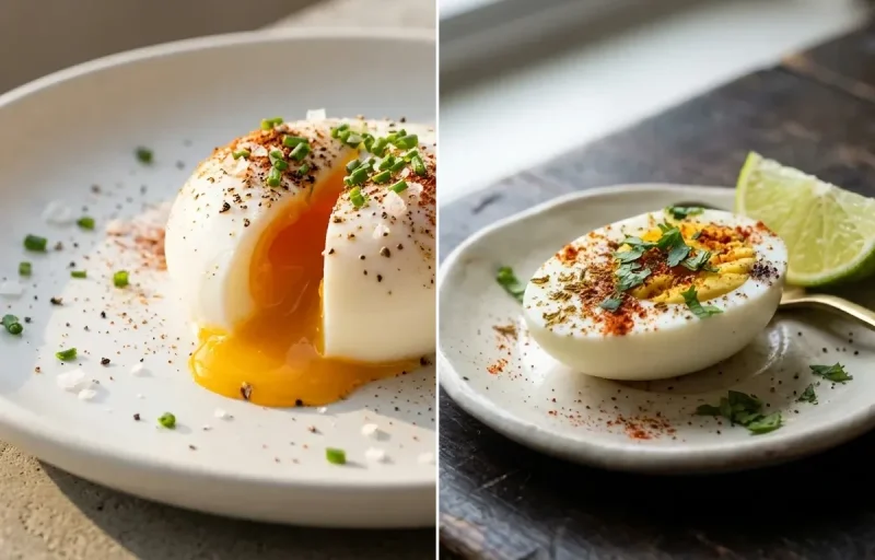 Poached Egg with Hard Boiled Egg