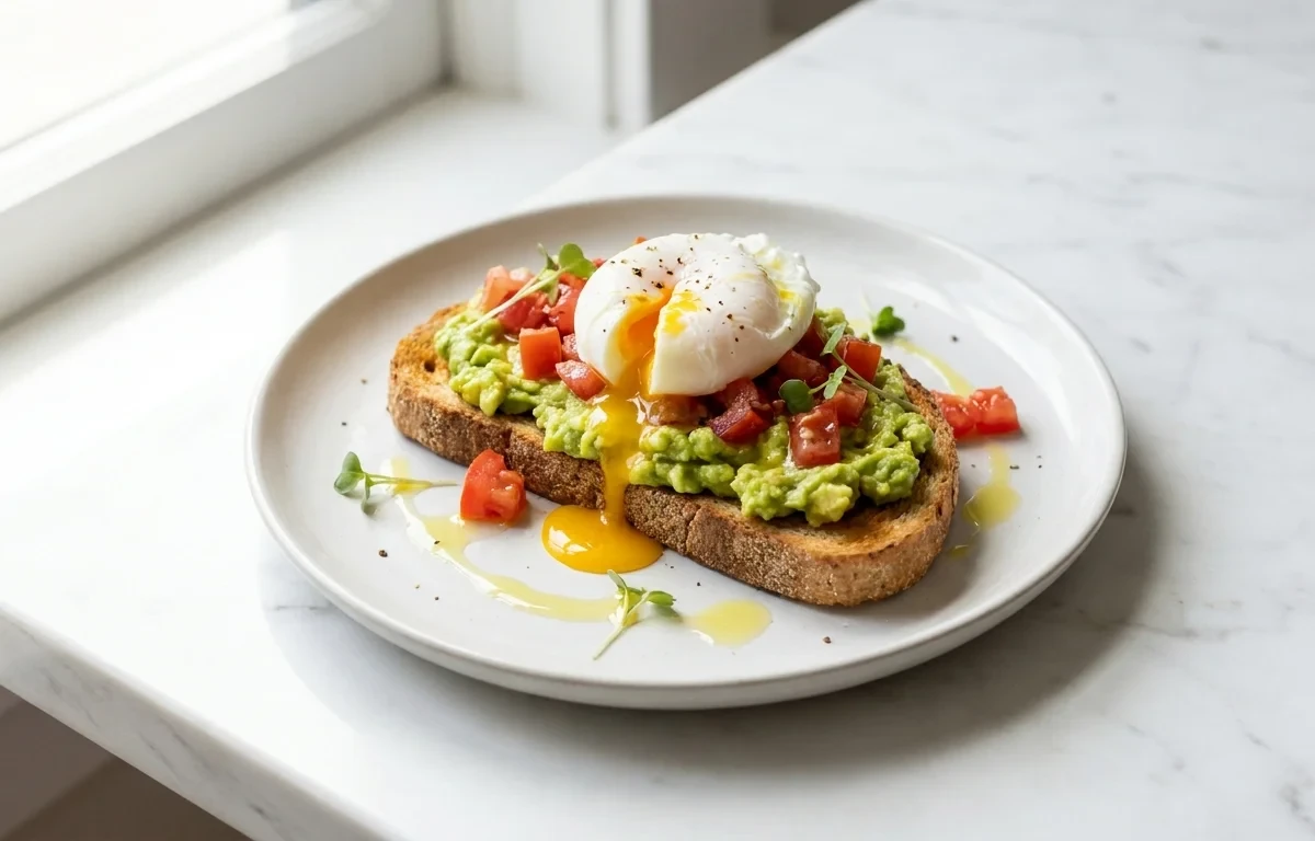 Avocado Toast with Poached Egg Heart Healthy DASH