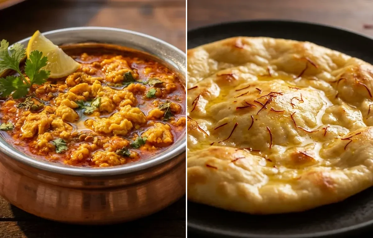 Awadhi Anda Ghotala with Saffron Sheermal