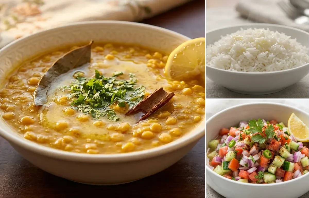 Awadhi Chana Dal with Steamed Basmati Rice