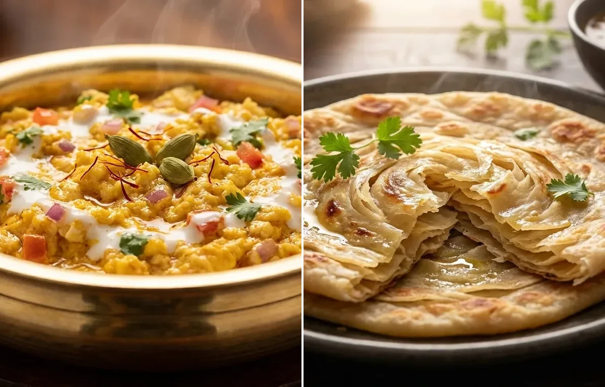 Awadhi Egg Bhurji with Ulte Tawa Paratha