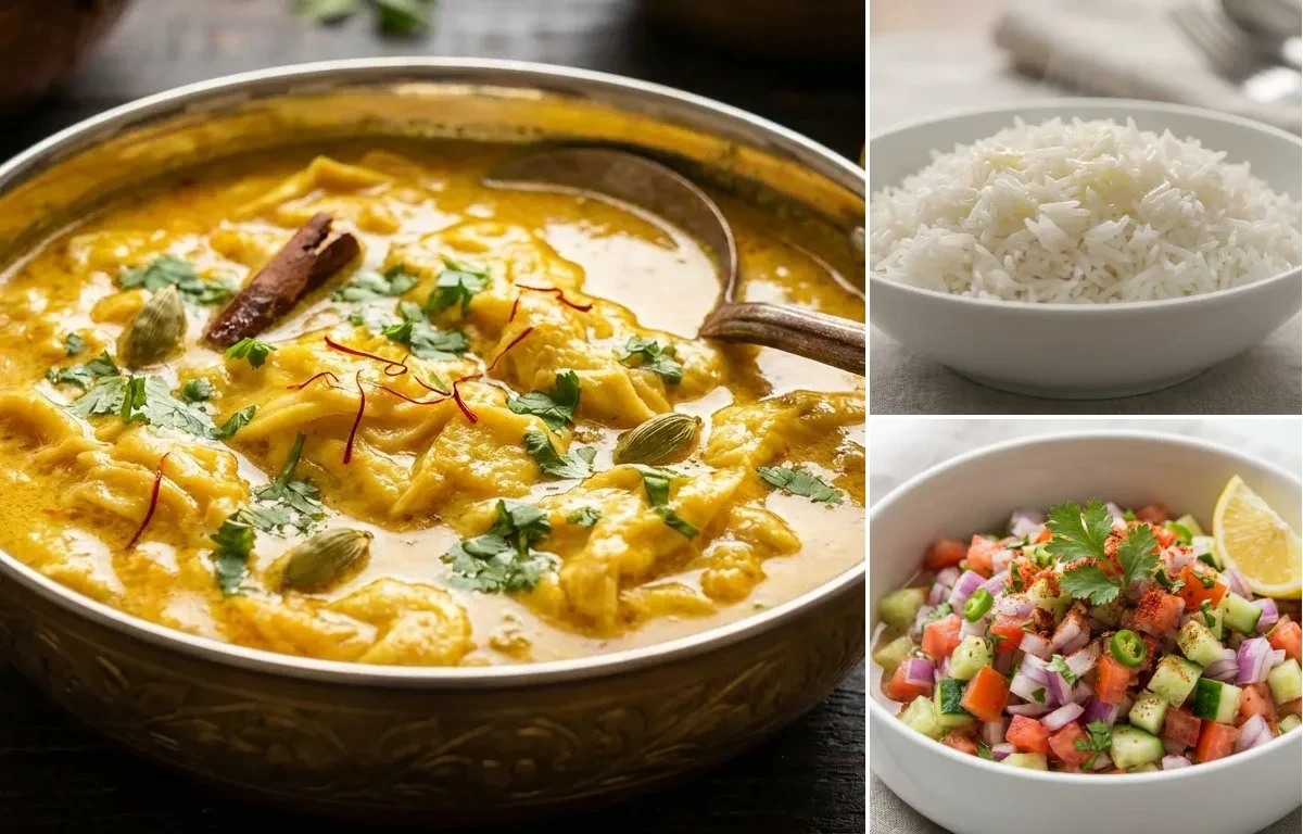Awadhi Egg Drop Curry with Steamed Basmati Rice