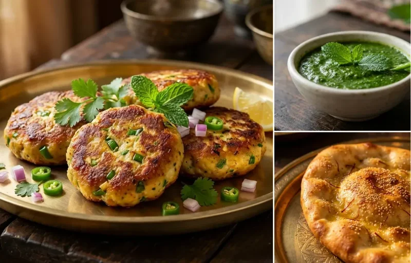 Awadhi Egg Kebab with Mint Chutney and Taftan