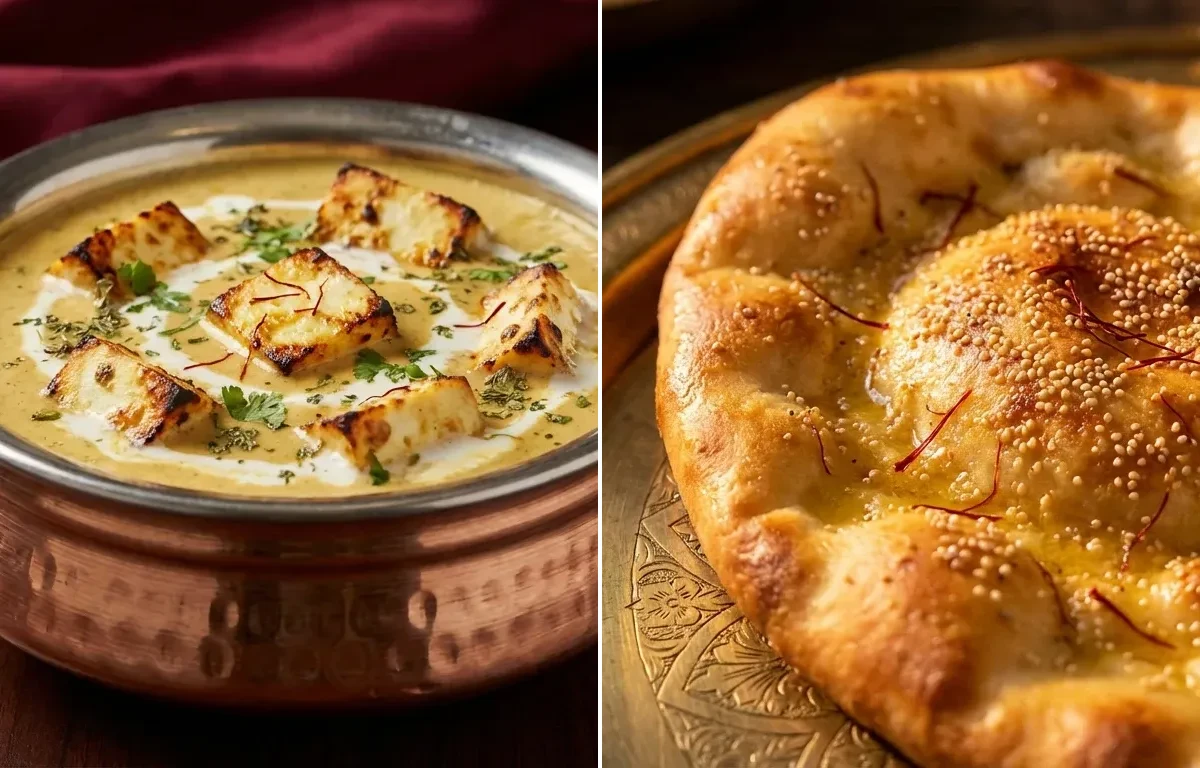 Awadhi Paneer Tikka Masala with Taftan